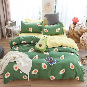 HOT sale Bedding Sets Duvet Cover3/4pcs Cartoon new fashion Bed sheets Single Twin Full Queen Sizes Fruit Banana  Men Women