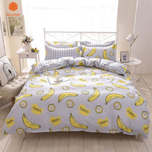 Load image into Gallery viewer, 3/4Pcs Banana Polyester bedding sets Duvetcover Setwinter Flat bedsheet Pillowcase Queen king Bedlinen Bedclothes sj115