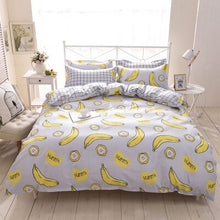 Load image into Gallery viewer, 3/4Pcs Banana Polyester bedding sets Duvetcover Setwinter Flat bedsheet Pillowcase Queen king Bedlinen Bedclothes sj115